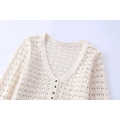 Women's hollow knitted cardigan